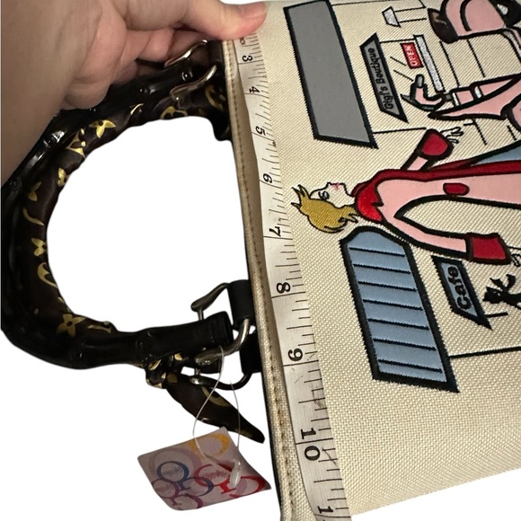 Gigi Olivia Cream/Black Handbag “Gigi’s Boutique” Embroidered NWT - Picture 14 of 17